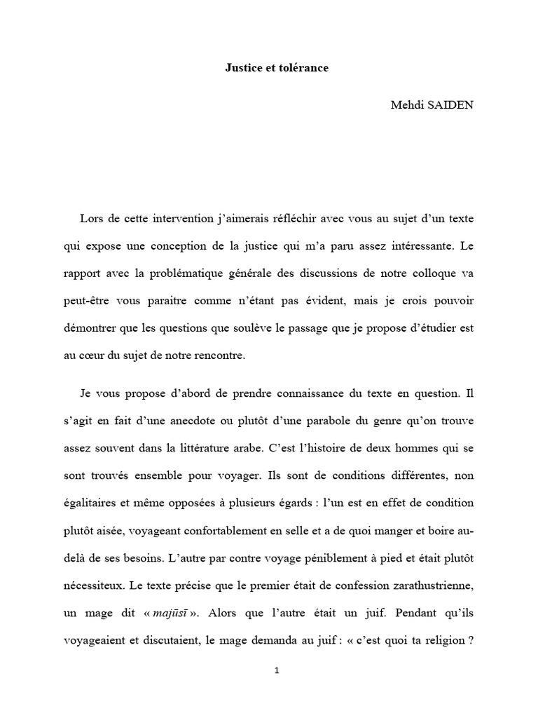 Exposé sur la tolérance et la justice | PDF | Justice | Crime et violence