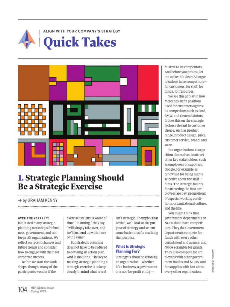 Strategic Planning for Competitive Advantage | PDF | Strategic Planning