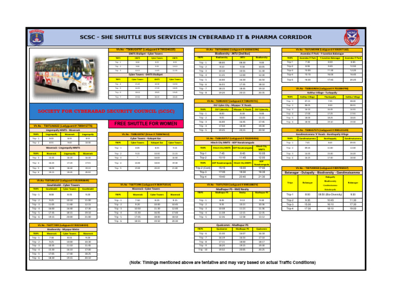 SHE Shuttle Timings and Routes | PDF | Conservation Biology | Species