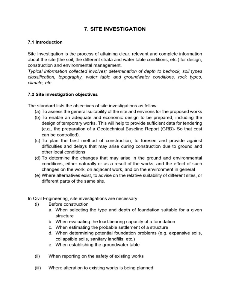 Site Investigation Final | PDF | Earth Sciences