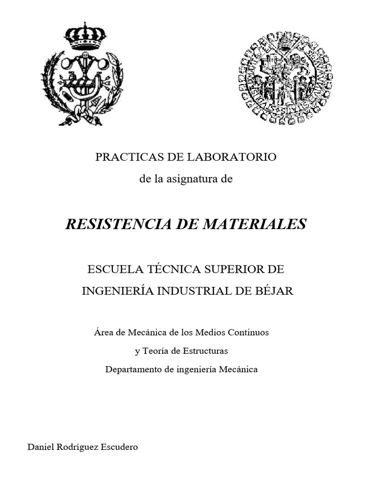 Prácticas de Resistencia de Materiales | PDF | Deformación (ingeniería ...