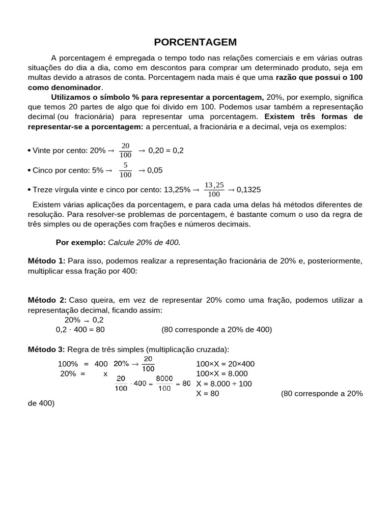Entendendo Porcentagem: Conceitos e Cálculos | PDF | Triângulo ...