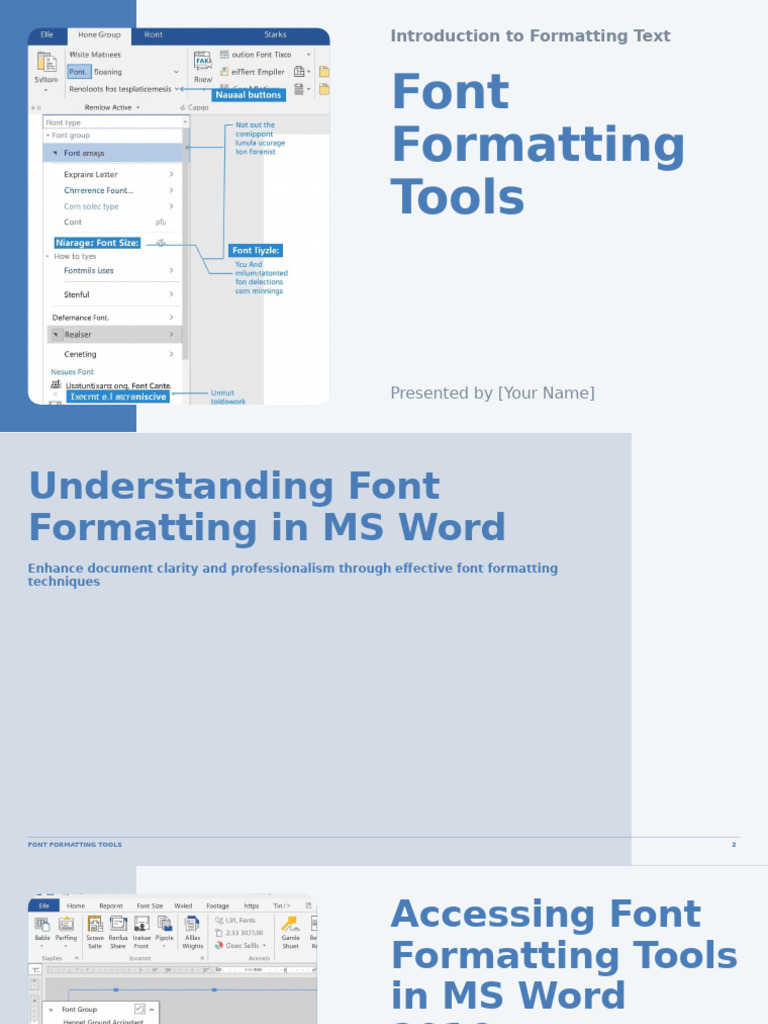 Mastering Font Tools in MS Word 2016 | PDF | Microsoft Word | Typefaces