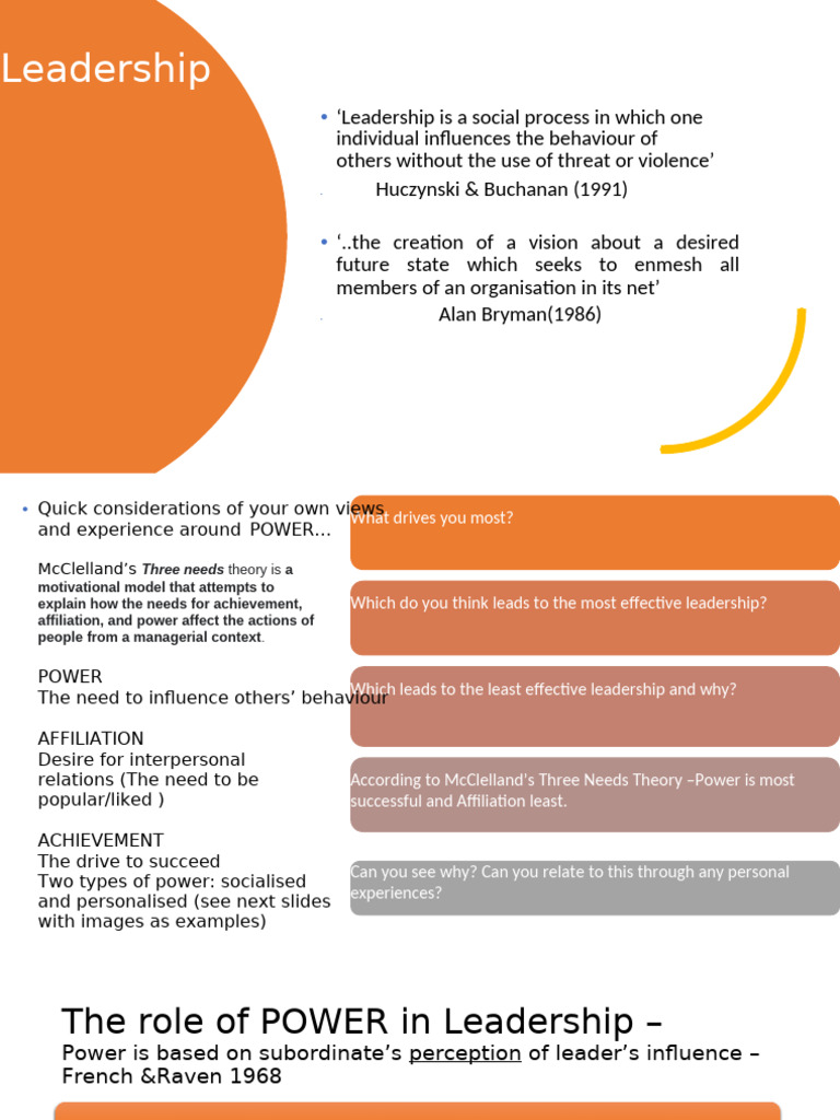 Understanding Leadership Theories and Power | PDF | Power (Social And ...