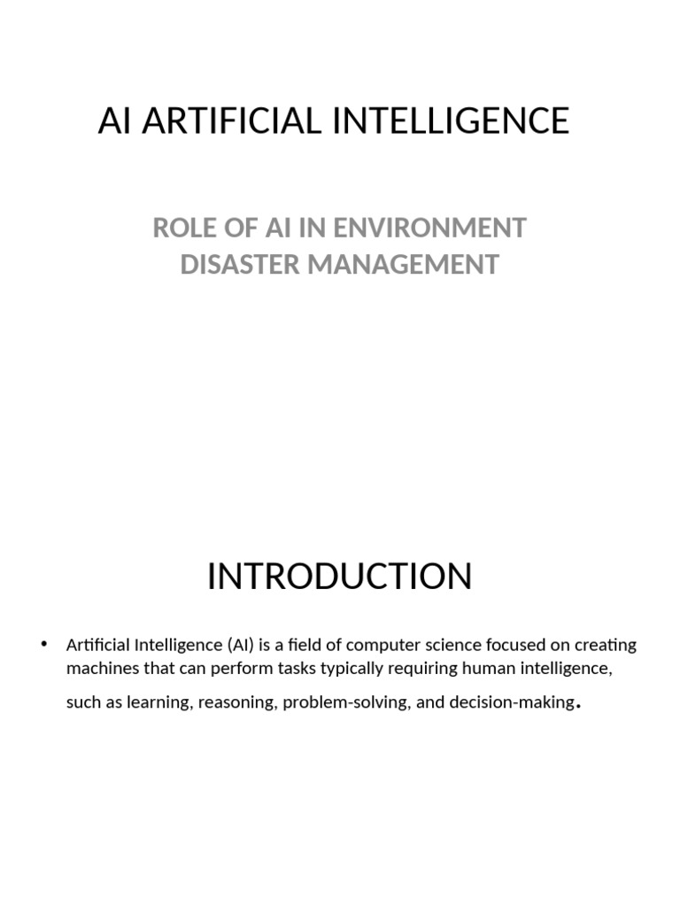 AI in Disaster Management Phases | PDF