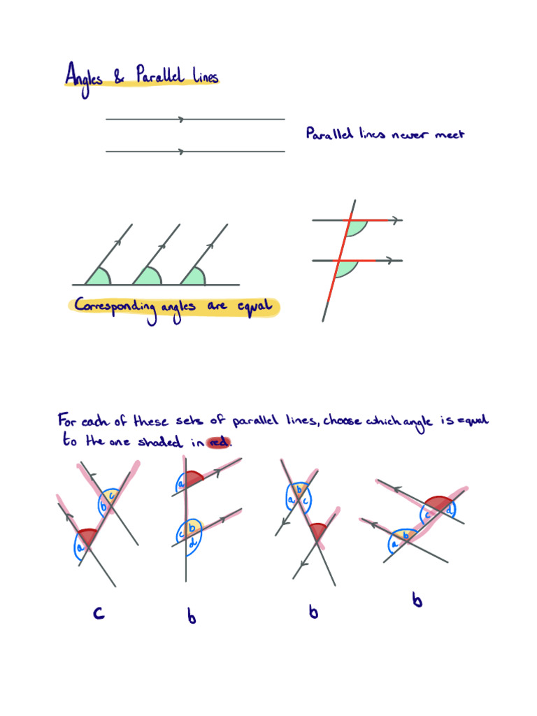 Angles and Parallel Lines, Triangles, Quadrilaterals Complete | PDF ...