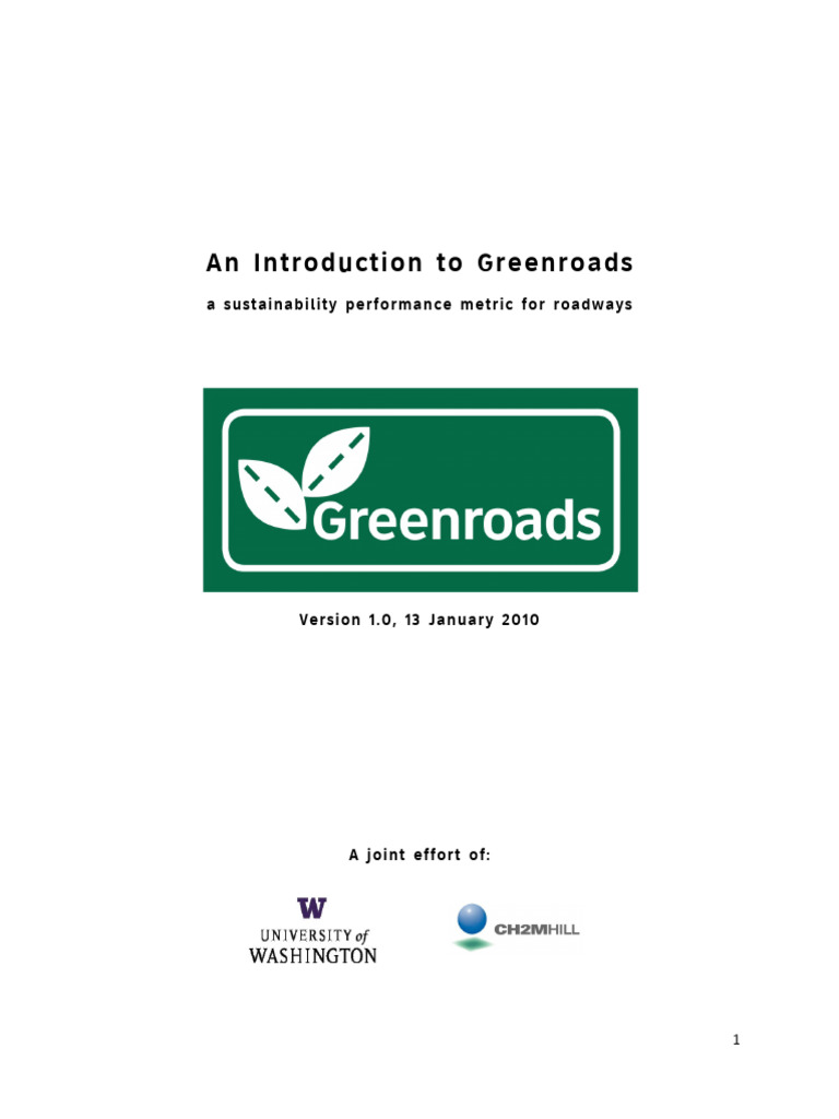 Greenroads Certification Overview | PDF | Life Cycle Assessment ...
