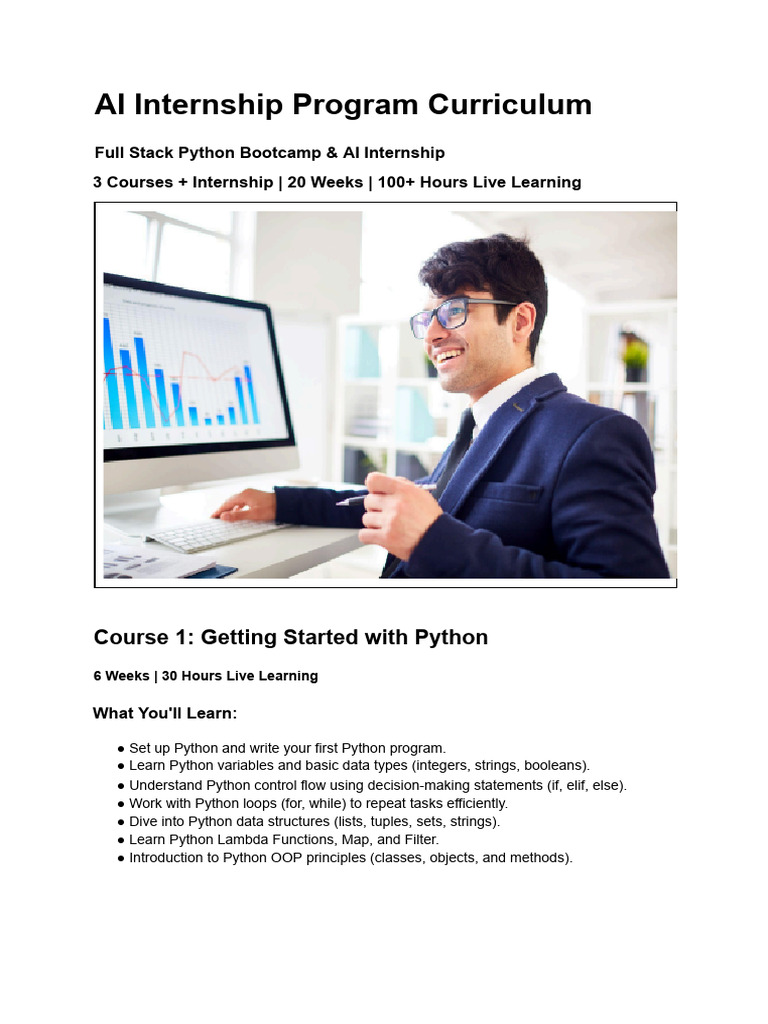 AI Internship Program Curriculum | PDF | Control Flow | Python ...
