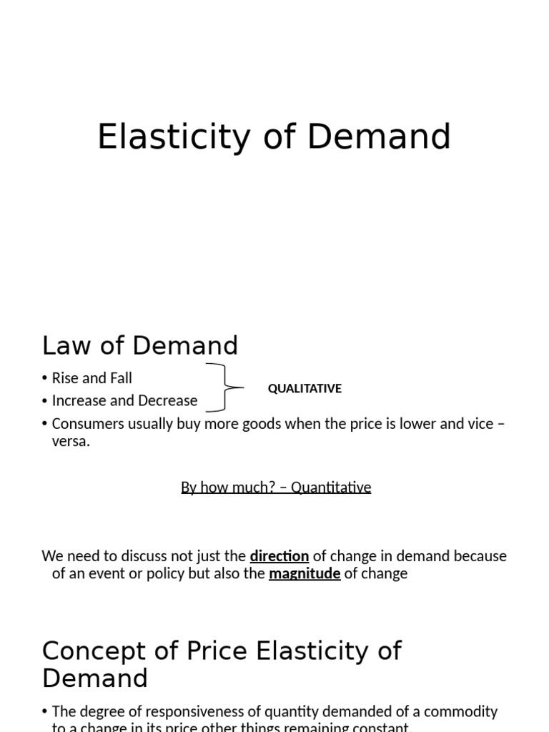 Understanding Demand Elasticity Concepts | PDF | Demand | Elasticity ...