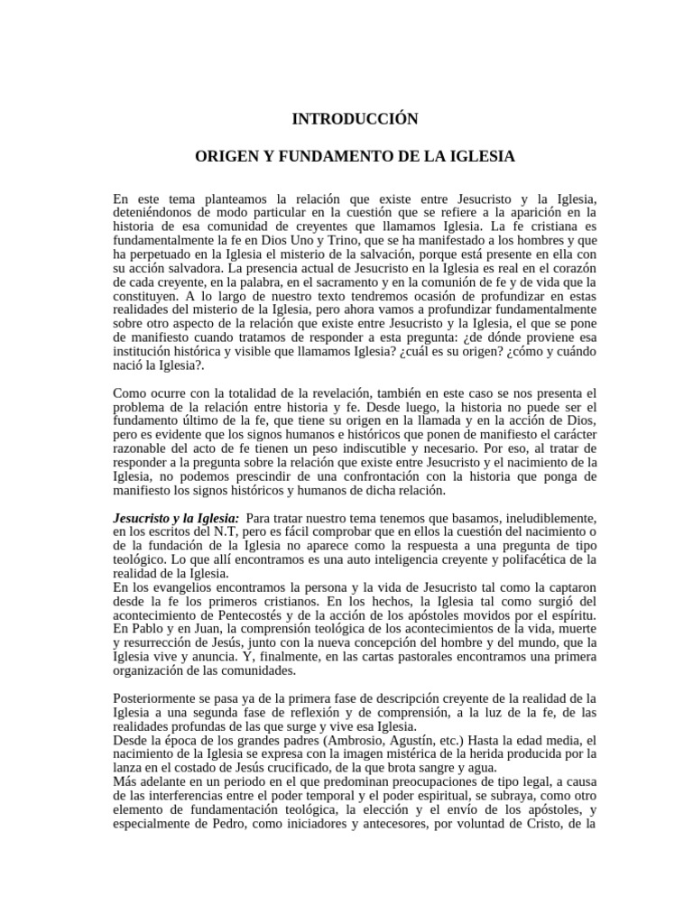 Origen histórico de la Iglesia cristiana | PDF | Jesús | La ...