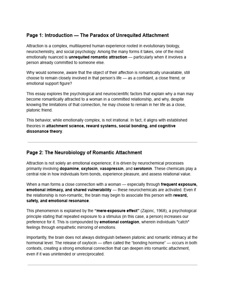 Unrequited Love and Emotional Attachment | PDF | Intimate Relationships ...