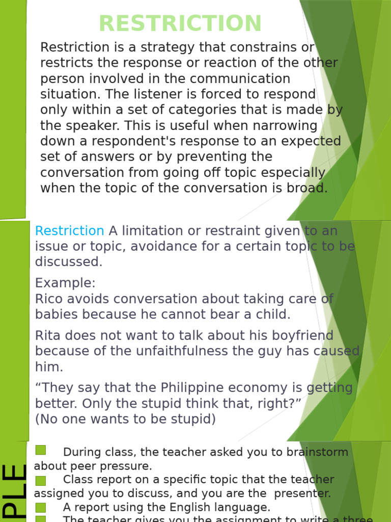 Understanding Restriction in Communication | PDF