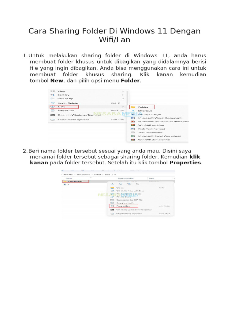 Cara Sharing Folder di Windows 11 | PDF