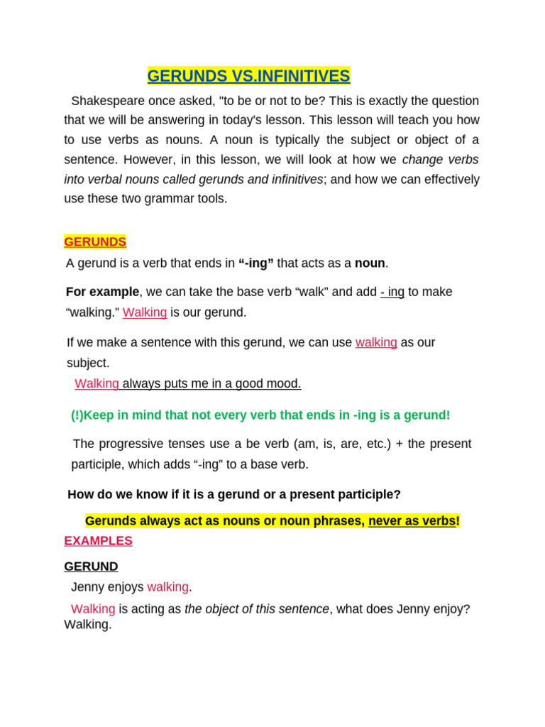 Infinitivul Si Gerunziul | PDF | Verb | Languages