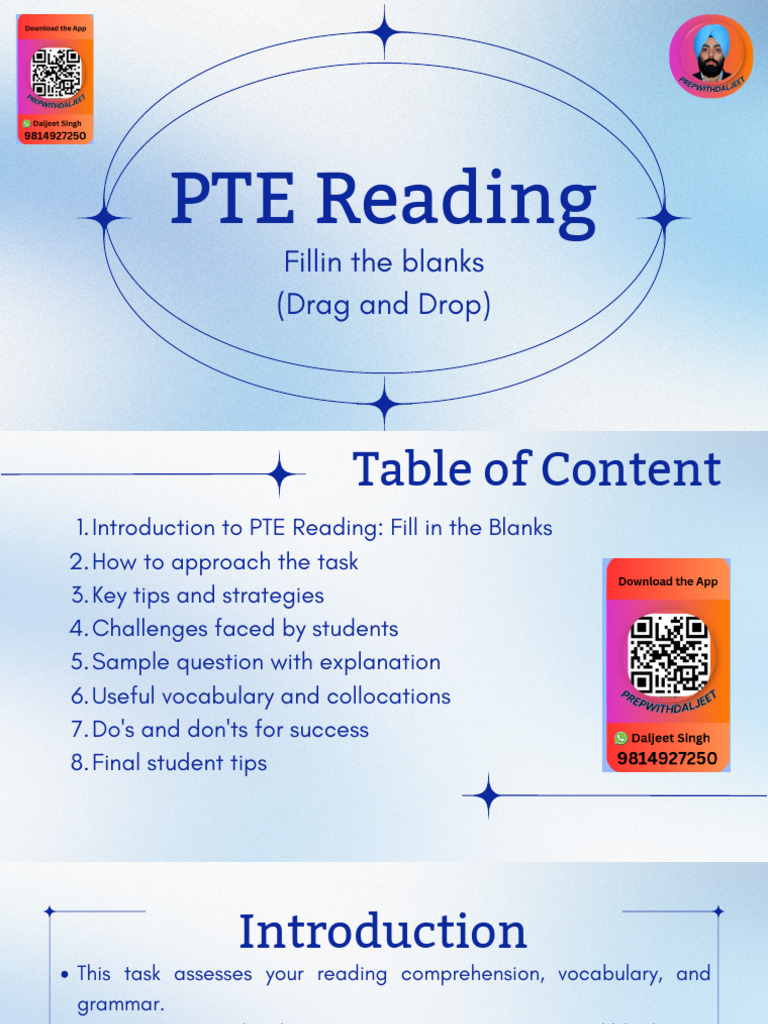 PTE Reading - Fill in The Blanks (Drag and Drop) .1 | PDF | Artificial ...
