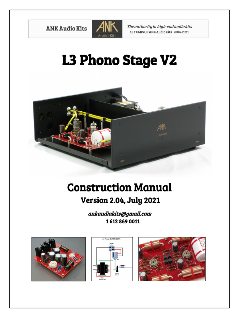 L3 Phono Stage V2 Construction Manual | PDF | Capacitor | Mains Electricity