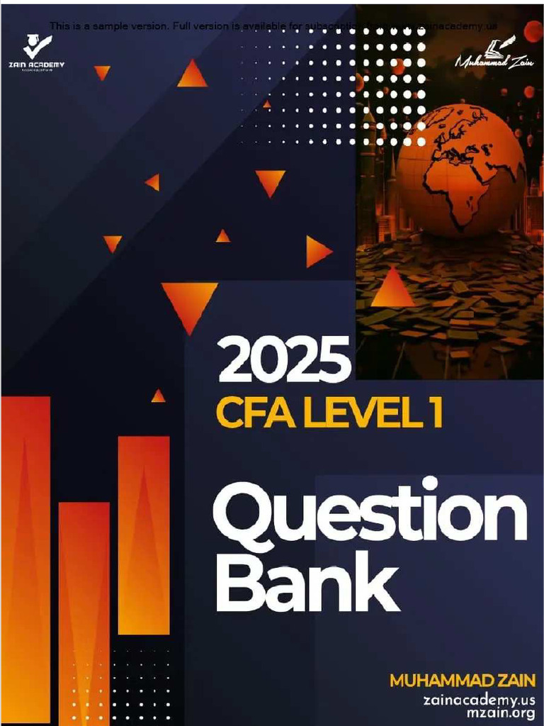 CFA LV1 Question Bank | PDF | Machine Learning | Present Value