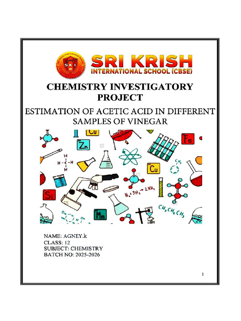 Agney's Chemistry Investigatory Project | PDF