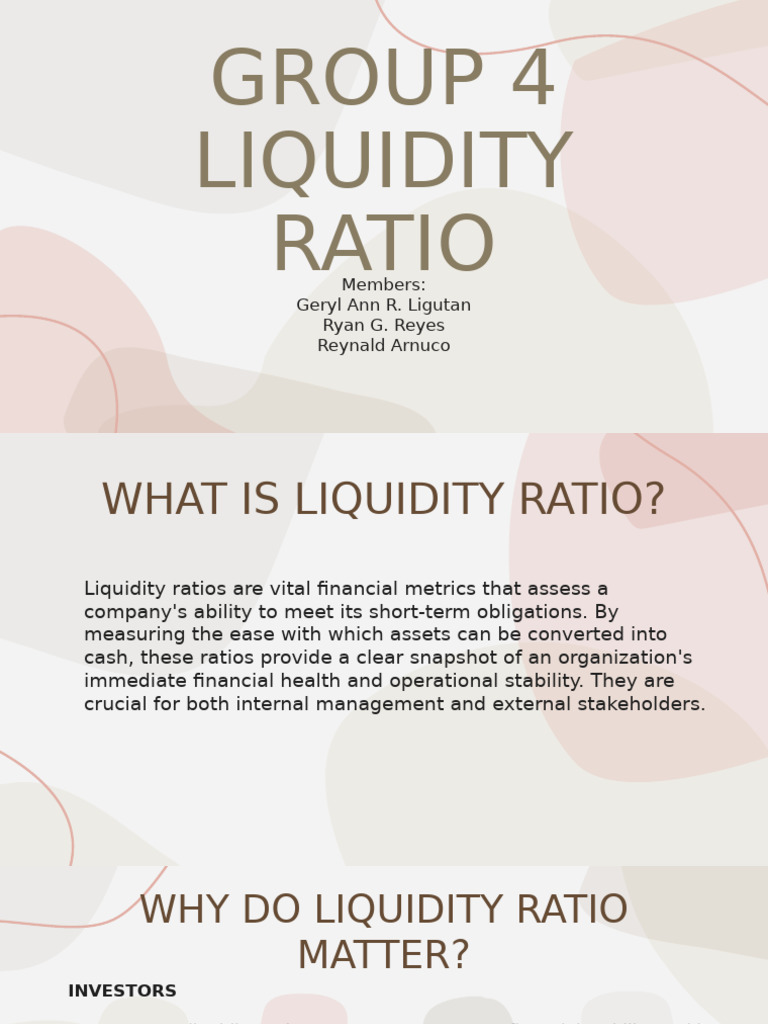 Understanding Liquidity Ratios Explained | PDF | Market Liquidity | Debt