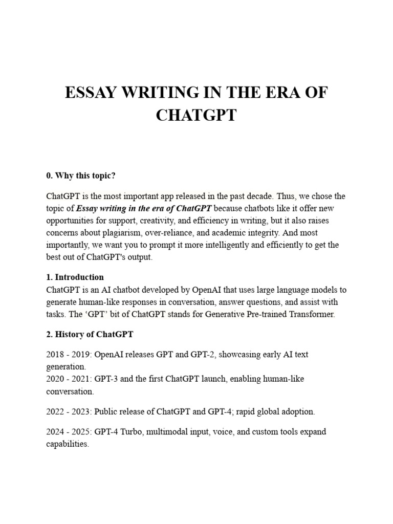 Essay Writing with ChatGPT Insights | PDF | Artificial Intelligence ...