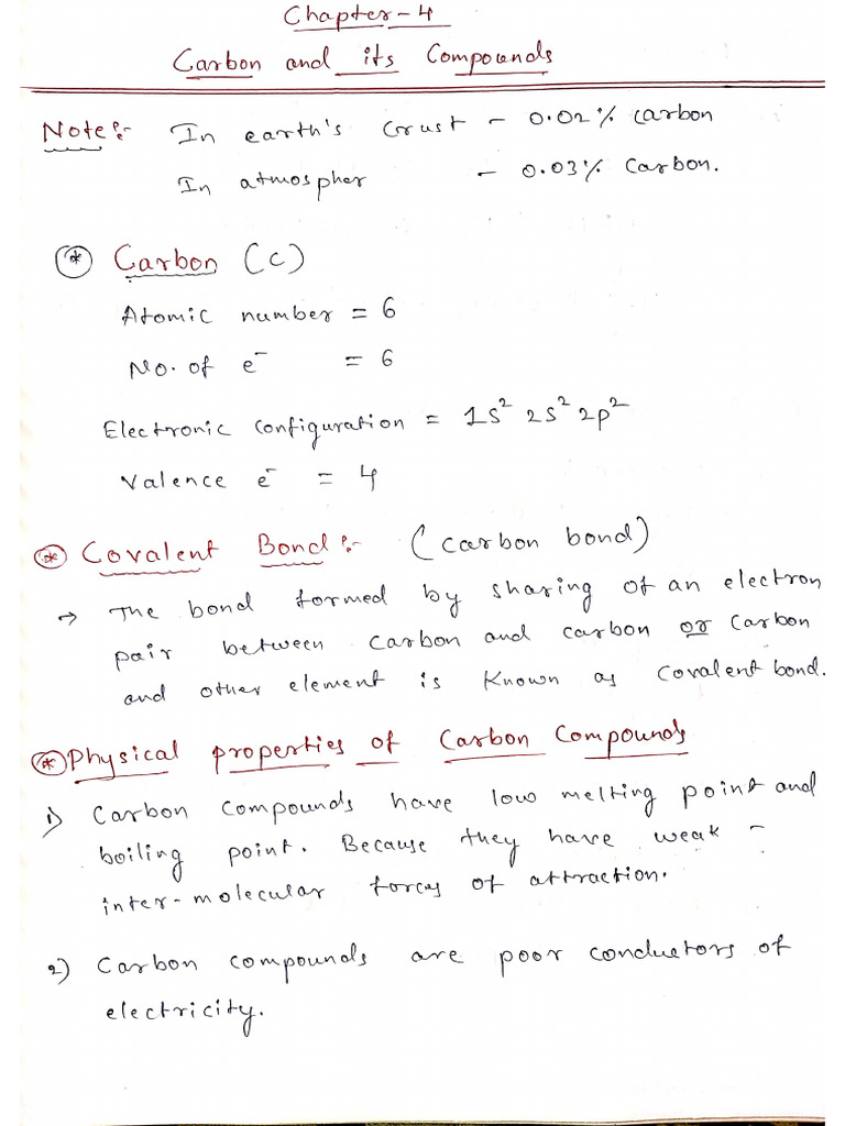 C-4 Carbon and It's Compounds | PDF