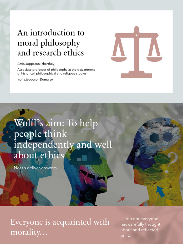 An Introduction To Moral Philosophy and Research Ethics With Questions ...