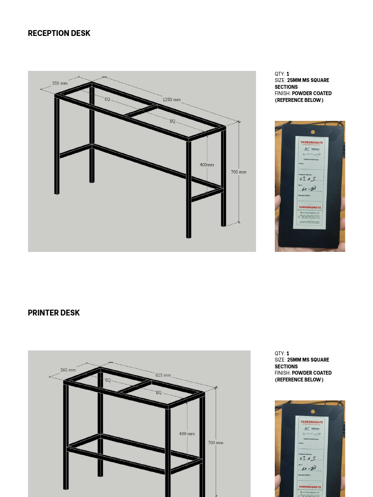 Reception Desk: Qty: Size: Finish | PDF