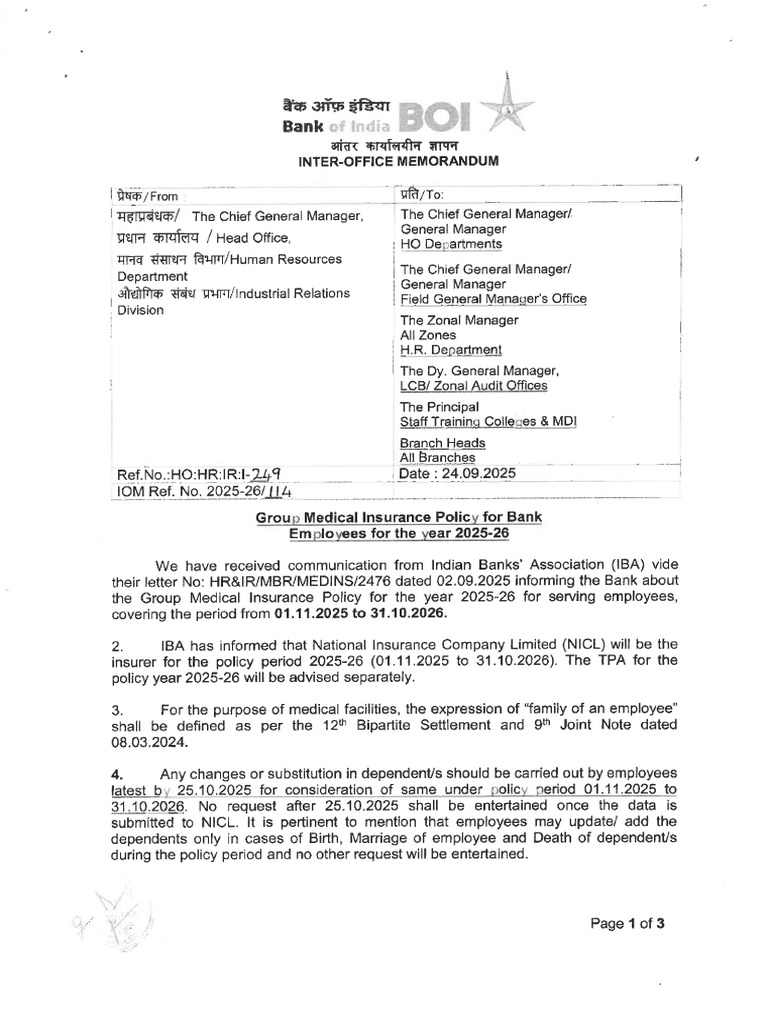 IBA Medical Insurance Policy 2025-26 | PDF | Insurance | Economies