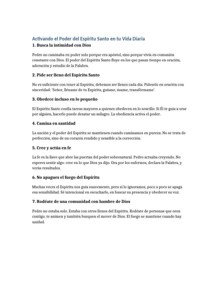 Activa el Poder del Espíritu Santo | PDF