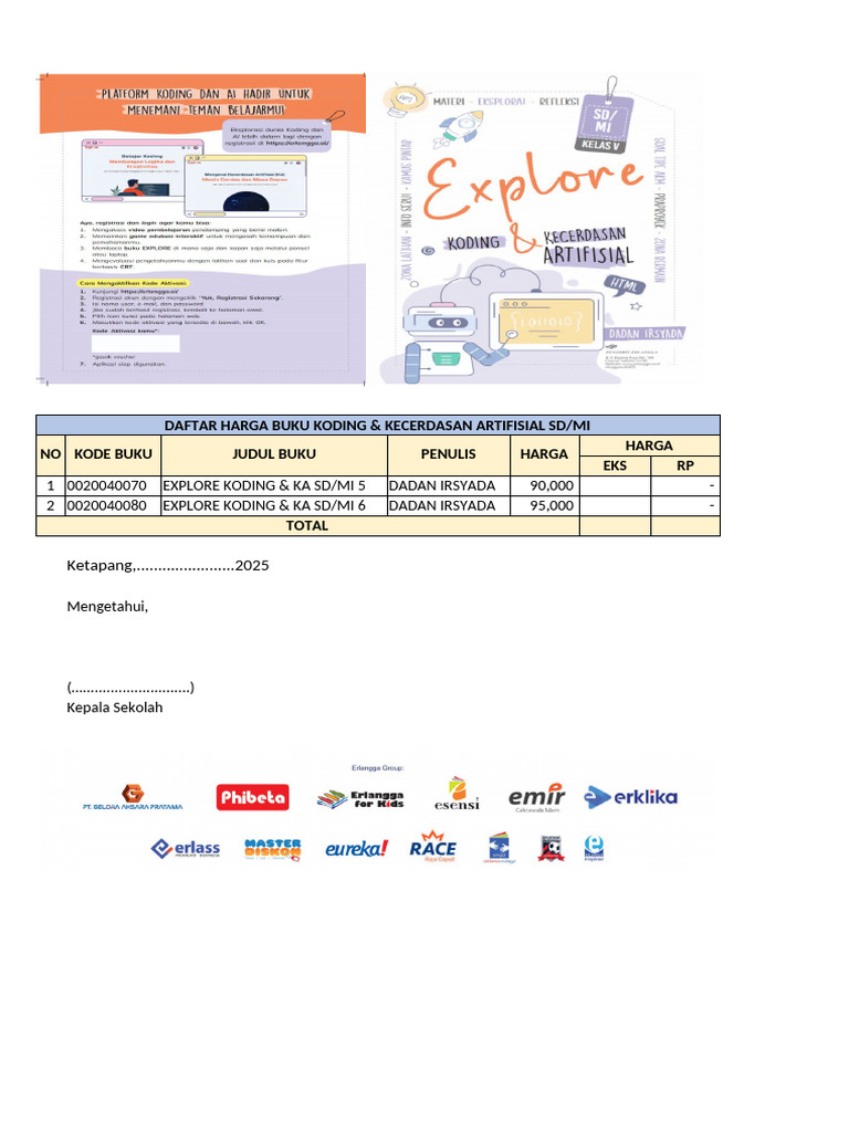 Daftar Harga Explore Koding | PDF