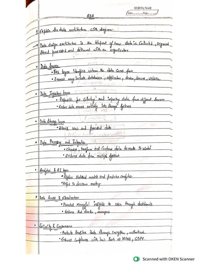 BDA Handwritten 7 Important Questions | PDF