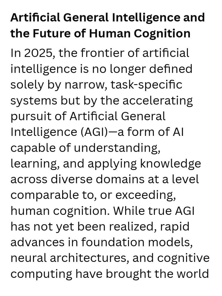 Future of Human Cognition with AGI | PDF | Artificial Intelligence ...