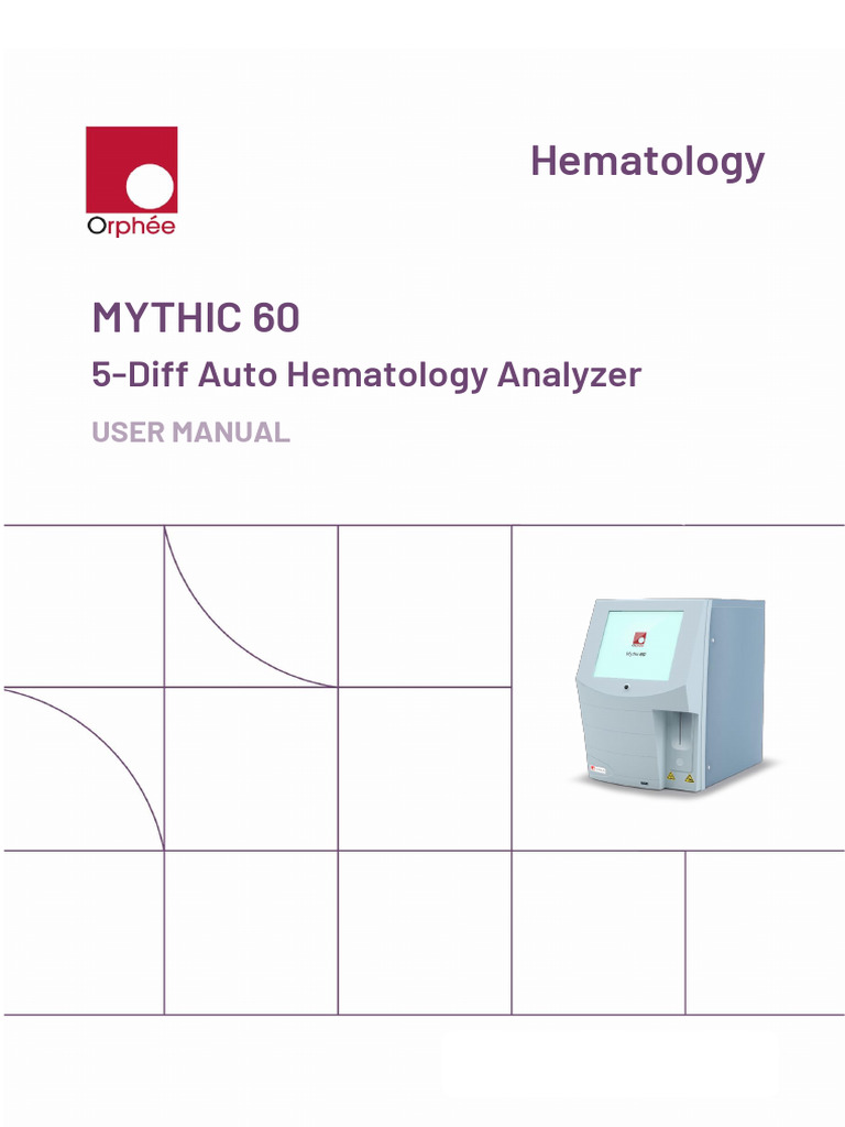 MYTHIC 60 Hematology Analyzer Manual | PDF | Blood Cell | Power Supply
