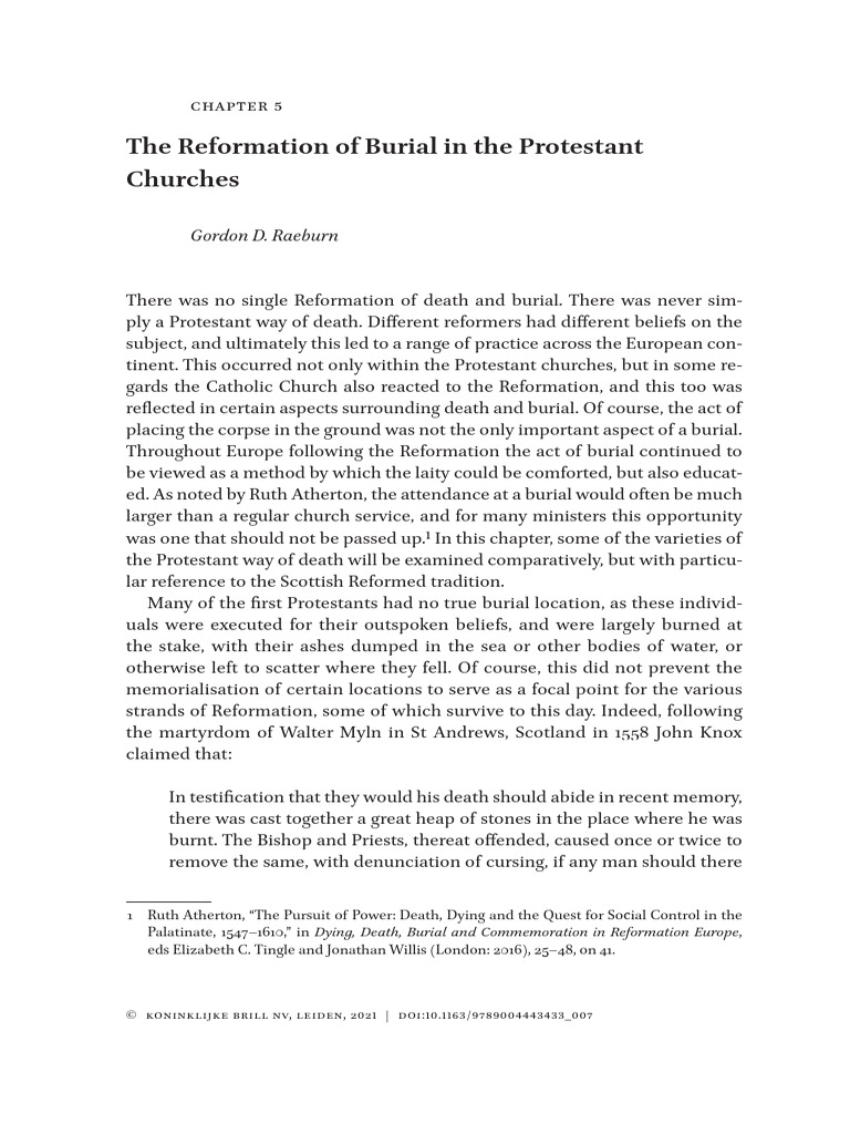 Protestant Burial Practices in Reformation | PDF | Book Of Common ...