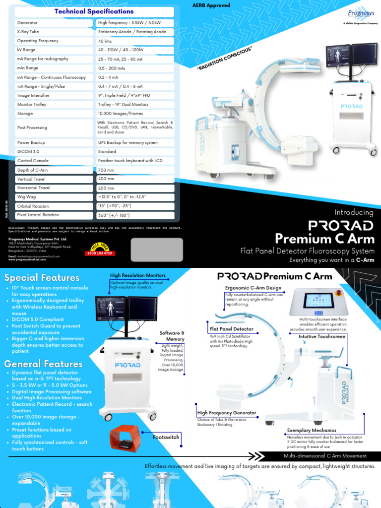 AERB Approved C-Arm Specifications | PDF | Touchscreen | Computer Monitor