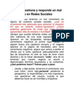 Cómo se gestiona y responde un mal comentario en Redes Sociales