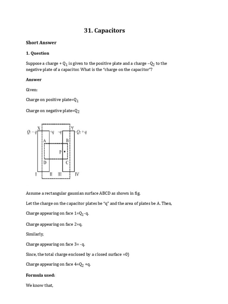 Understanding Capacitors: Charge, Capacitance, and Electric Fields ...