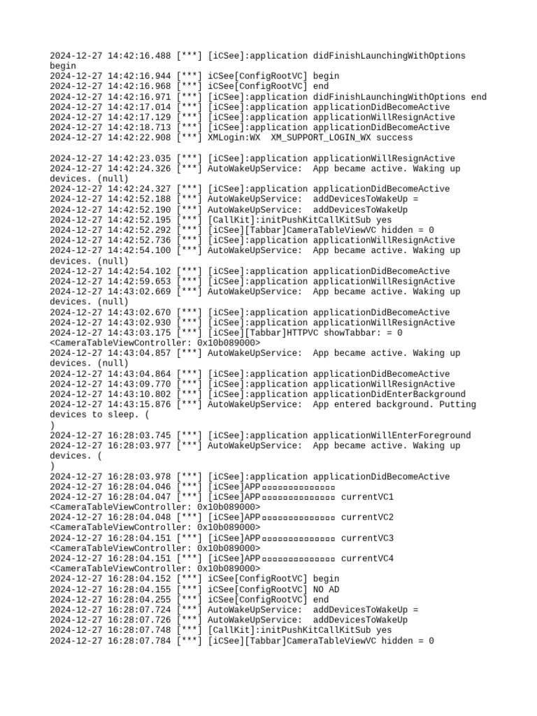 iCSee App Activity Log Summary | PDF