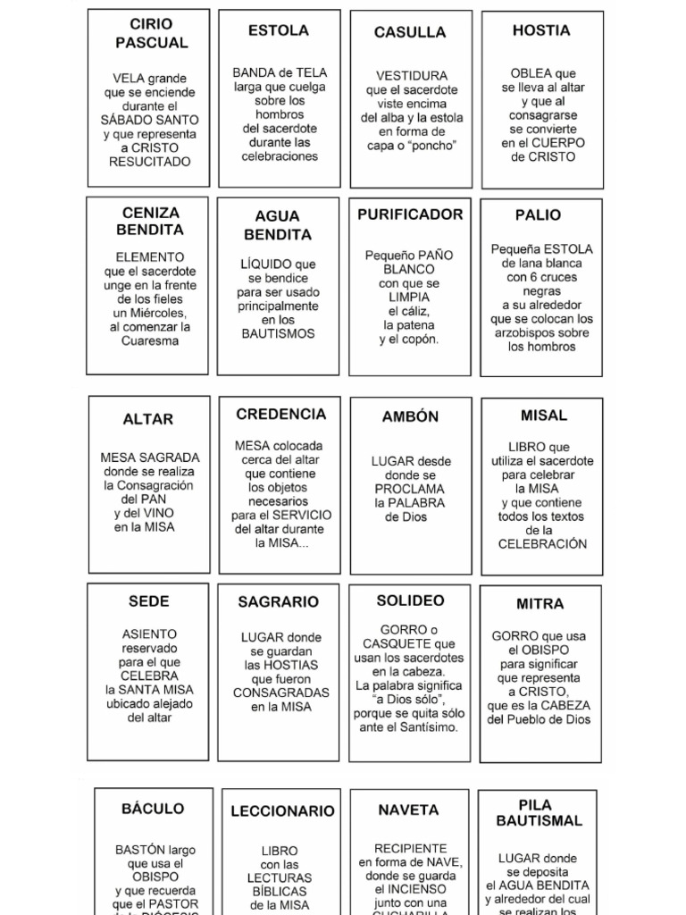 Explicacion Objetos Liturgicos | PDF