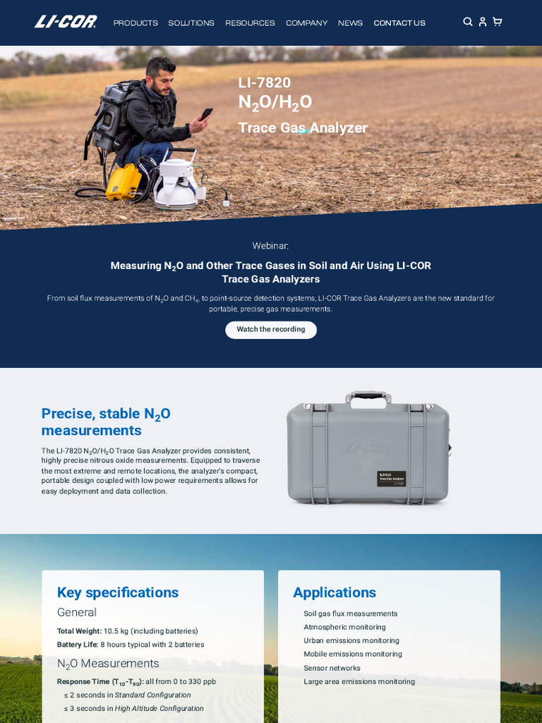 LI-7820 Trace Gas Analyzer Overview | PDF | Nitrous Oxide | Greenhouse Gas