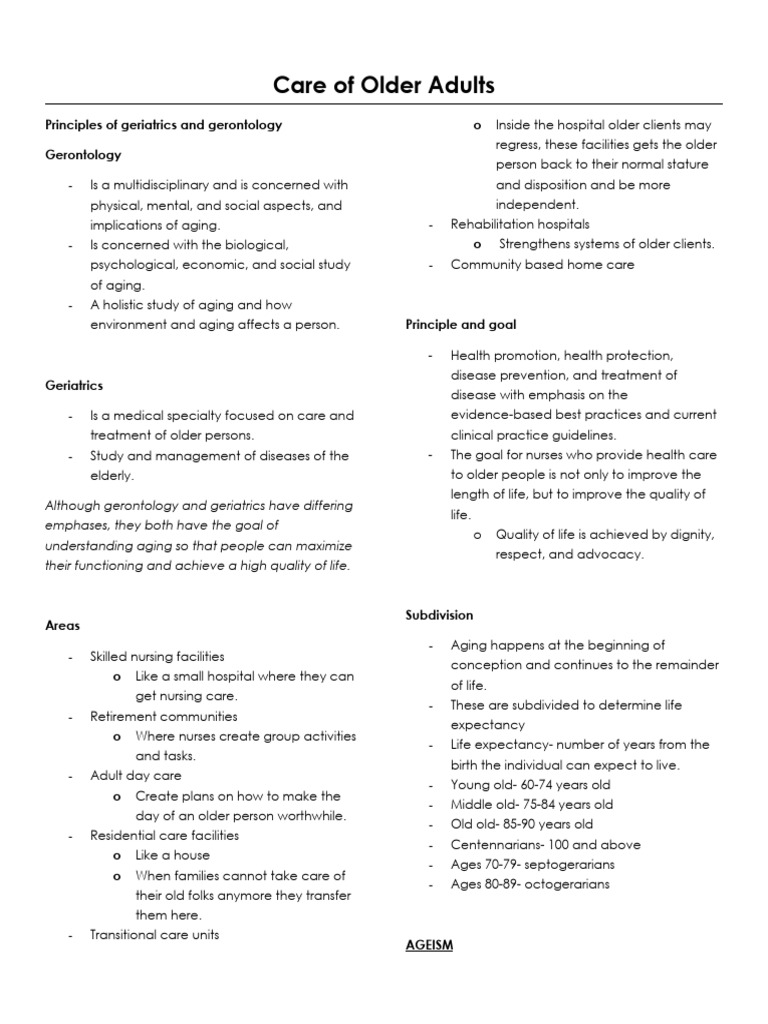 Understanding Geriatrics and Gerontology | PDF | Senescence | Ageing