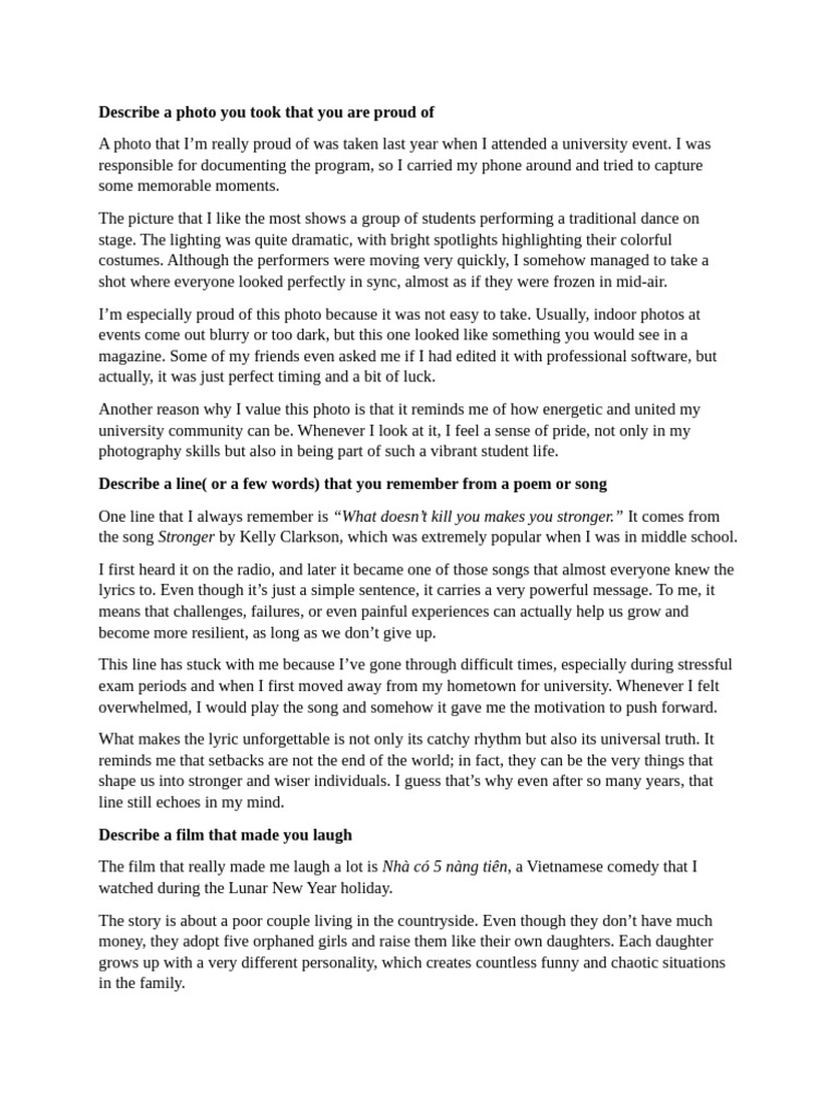 Memorable Personal Experiences and Lessons | PDF