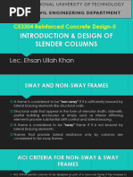 Slender Column Design Principles | PDF | Column | Bending