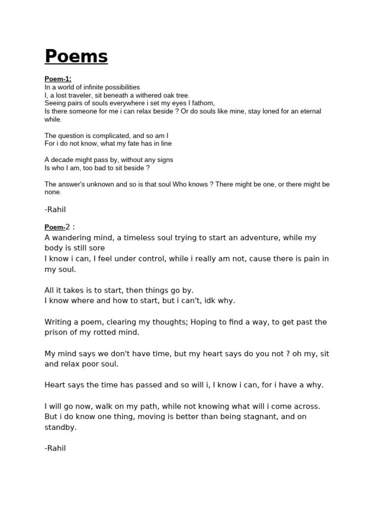Reflective Poems on Life and Identity | PDF