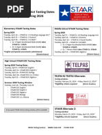 STAAR Testing Calendar 2026 | PDF | Tests | Standardized Tests