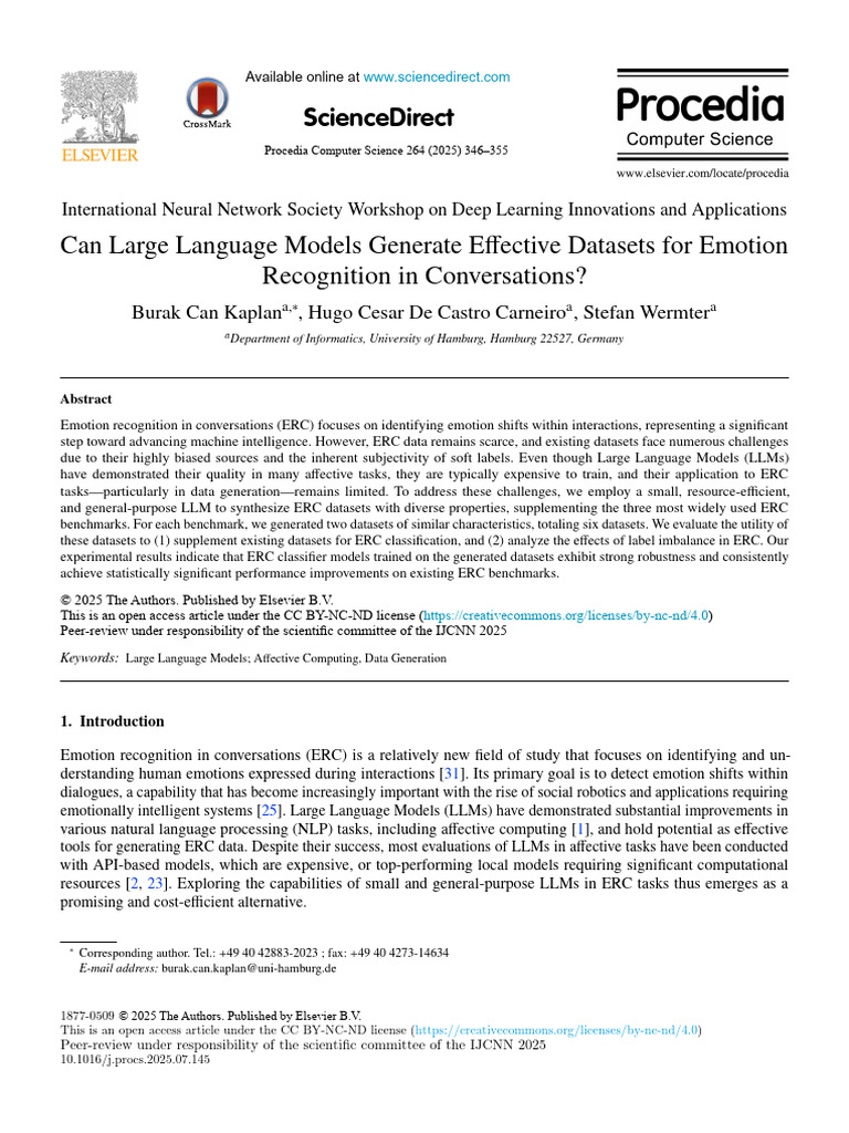 LLMs for Emotion Recognition Datasets | PDF | P Value | Information Science