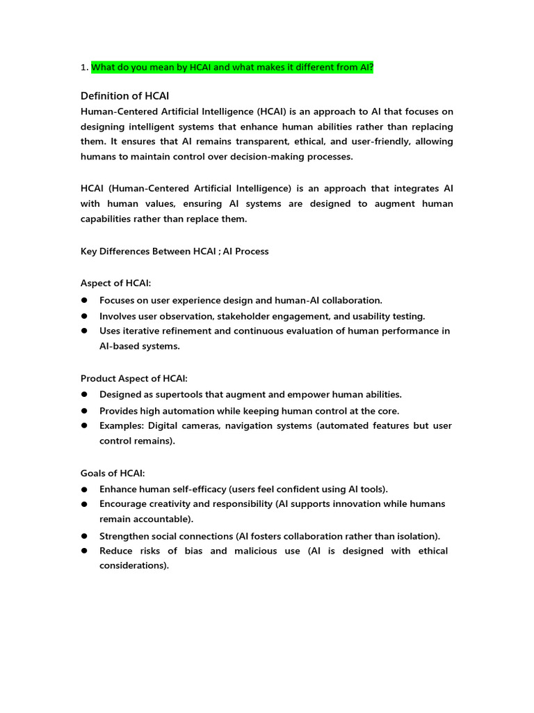 Understanding Human-Centered AI (HCAI) | PDF | Artificial Intelligence ...