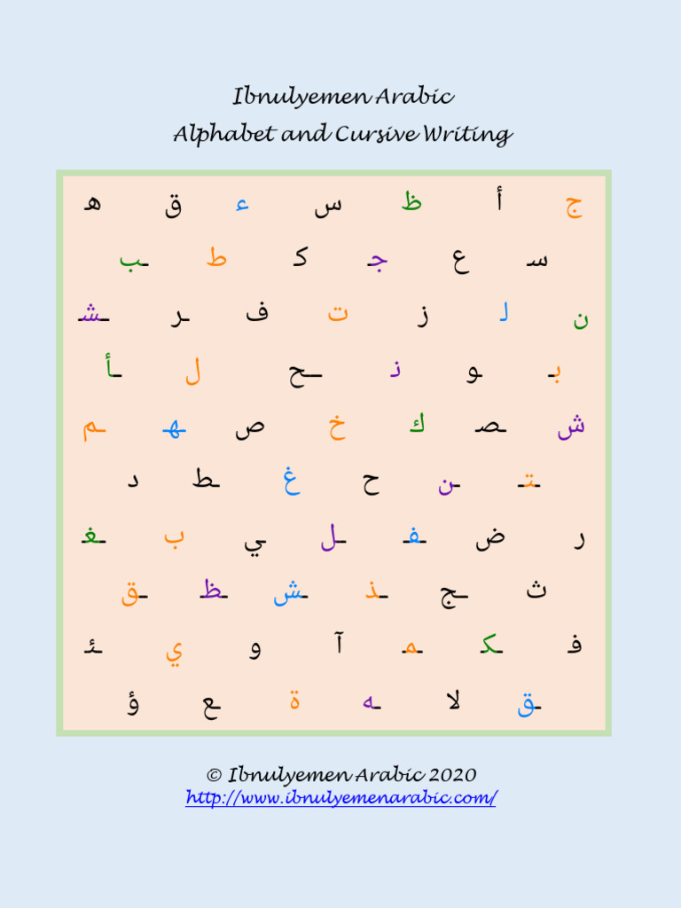 Arabic Alphabet and Cursive Writing | PDF | Collation | Languages Of Israel