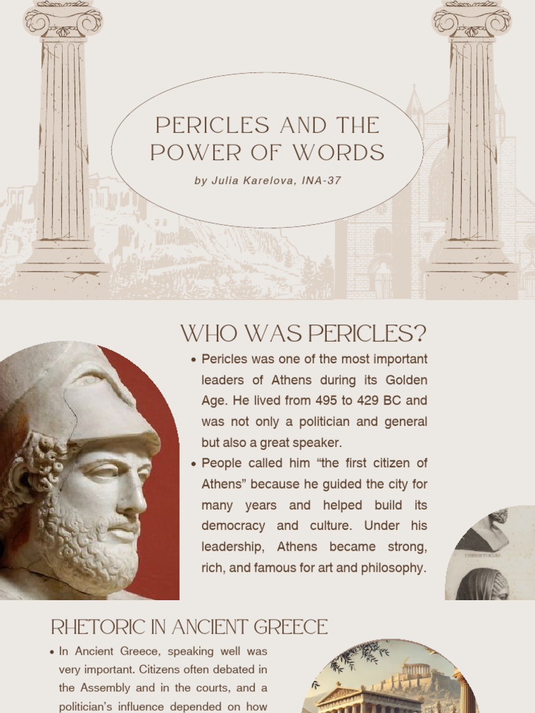 Pericles: Master of Rhetoric and Democracy | PDF | Public Speaking ...
