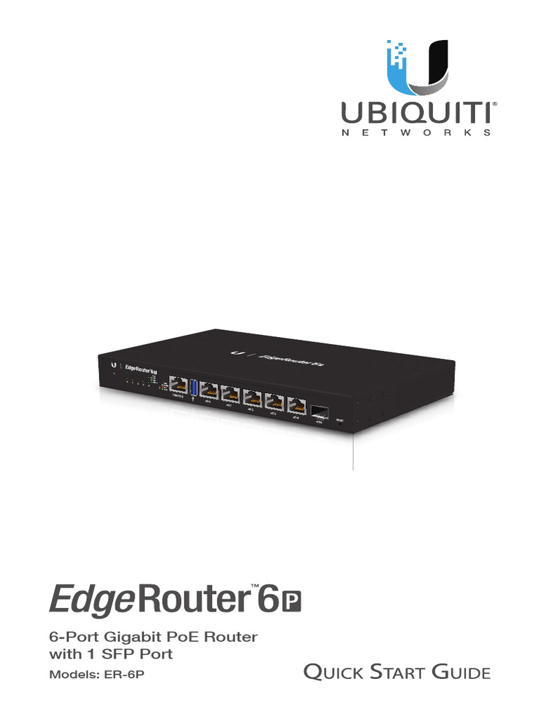 UBIQUITI ER-6P - EdgeRouter - ER-6P - QSG | PDF | Electromagnetic ...